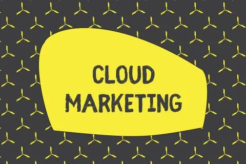 Writing note showing Cloud Marketing. Business photo showcasing The process of Stock Illustration