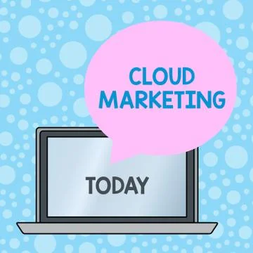 Writing note showing Cloud Marketing. Business photo showcasing The process of Stock Illustration