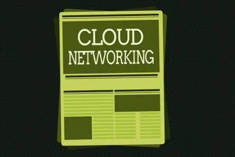 Writing note showing Cloud Networking. Business photo showcasing is term Illustrazione stock