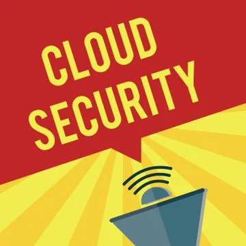 Writing note showing Cloud Security. Business photo showcasing Protect the Stockillustratie
