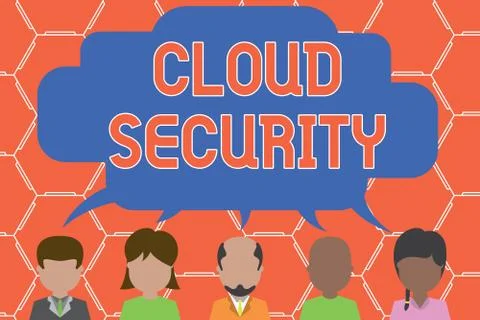 Writing note showing Cloud Security. Business photo showcasing Protect the イラスト素材