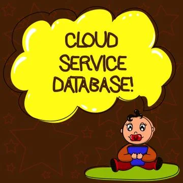Writing note showing Cloud Service Database. Business photo showcasing optimized Ilustración de archivo