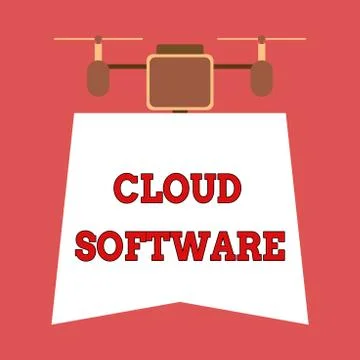 Writing note showing Cloud Software. Business photo showcasing Programs used in 库存插图