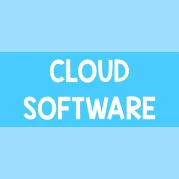 Writing note showing Cloud Software. Business photo showcasing Programs used in 库存插图