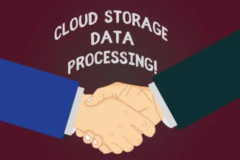 Writing note showing Cloud Storage Data Processing. Business photo showcasing 库存插图