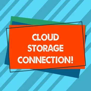 Writing note showing Cloud Storage Connection. Business photo showcasing stored Stock Illustration