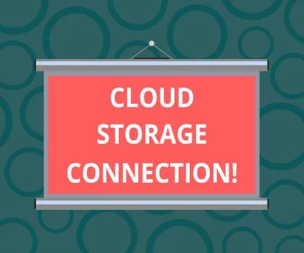 Writing note showing Cloud Storage Connection. Business photo showcasing stored 스톡 일러스트