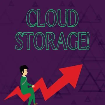 Writing note showing Cloud Storage. Business photo showcasing the digital data Stock Illustration