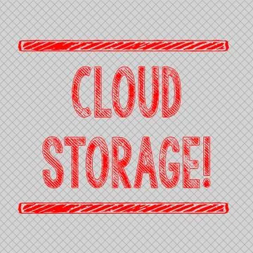 Writing note showing Cloud Storage. Business photo showcasing the digital data Illustrazione stock