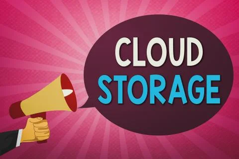 Writing note showing Cloud Storage. Business photo showcasing computing connect 库存插图