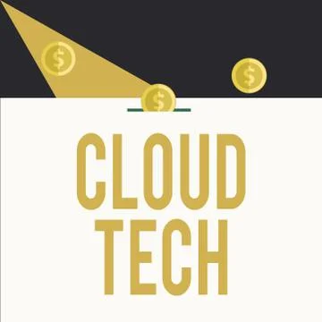Writing note showing Cloud Tech. Business photo showcasing storing and accessing Illustrazione stock