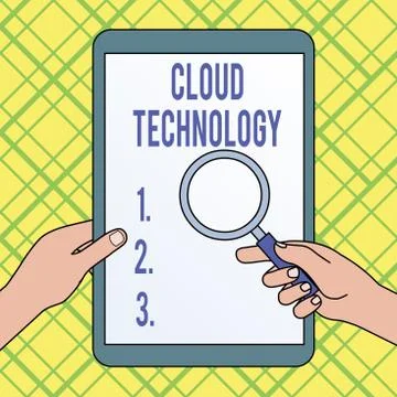 Writing note showing Cloud Technology. Business photo showcasing storing and Stock Illustration