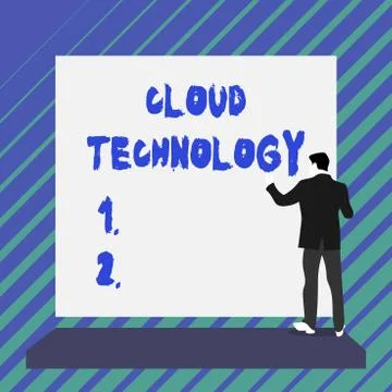Writing note showing Cloud Technology. Business photo showcasing storing and Stock Illustration