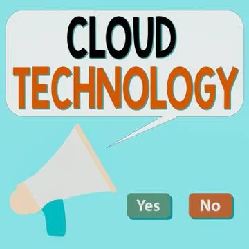Writing note showing Cloud Technology. Business photo showcasing storing and 库存插图