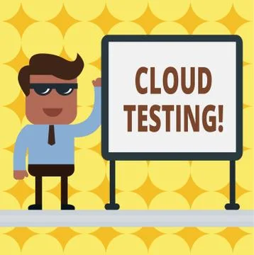 Writing note showing Cloud Testing. Business photo showcasing is the assessment Illustrazione stock
