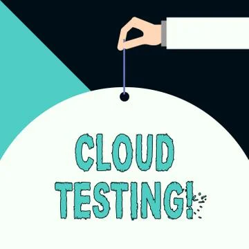 Writing note showing Cloud Testing. Business photo showcasing is the assessment Illustrazione stock