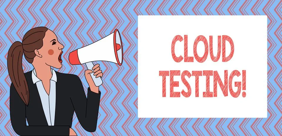 Writing note showing Cloud Testing. Business photo showcasing is the assessment Stock Illustration