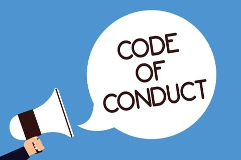 Writing note showing Code Of Conduct. Business photo showcasing Ethics rules Stock-Illustration