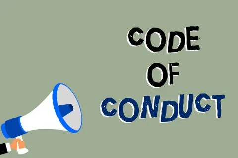 Writing note showing Code Of Conduct. Business photo showcasing Ethics rules Stockillustratie