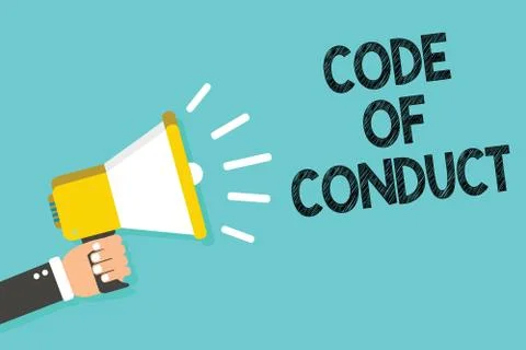 Writing note showing Code Of Conduct. Business photo showcasing Ethics rules Stockillustratie