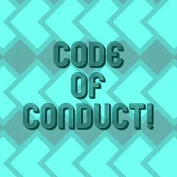 Writing note showing Code Of Conduct. Business photo showcasing Ethics rules Illustrazione stock