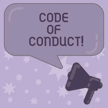 Writing note showing Code Of Conduct. Business photo showcasing Ethics rules Illustrazione stock