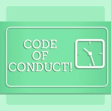 Writing note showing Code Of Conduct. Business photo showcasing Follow Illustrazione stock