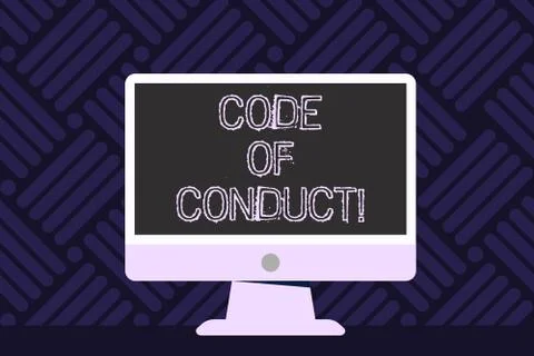 Writing note showing Code Of Conduct. Business photo showcasing Follow 스톡 일러스트