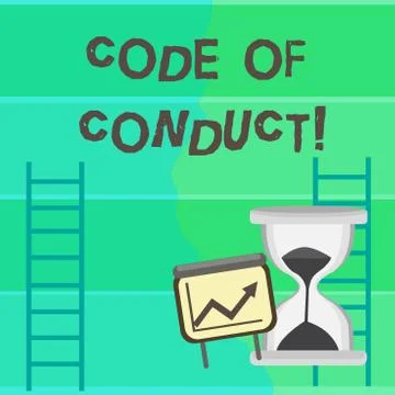 Writing note showing Code Of Conduct. Business photo showcasing Follow princi Illustrazione stock