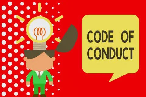 Writing note showing Code Of Conduct. Business photo showcasing Ethics rules Stockillustratie