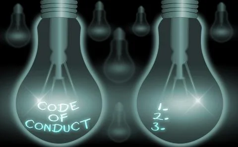 Writing note showing Code Of Conduct. Business photo showcasing set of Stock Illustration