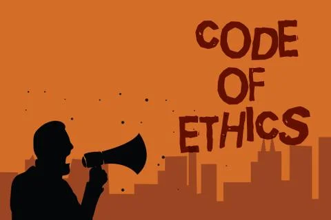 Writing note showing Code Of Ethics. Business photo showcasing Moral Rules Illustrazione stock