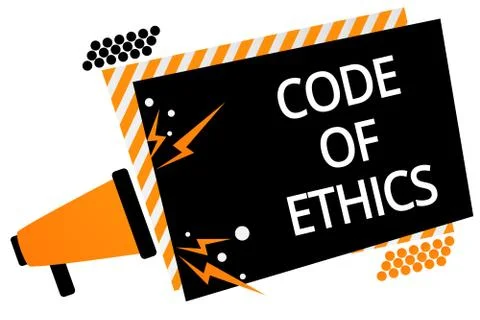 Writing note showing Code Of Ethics. Business photo showcasing Moral Rules Illustrazione stock