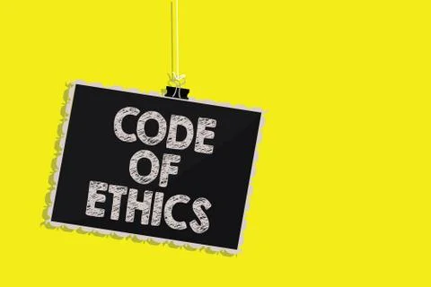 Writing note showing Code Of Ethics. Business photo showcasing Moral Rules Stockillustratie