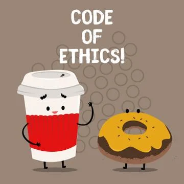 Writing note showing Code Of Ethics. Business photo showcasing Moral Rules Illustrazione stock