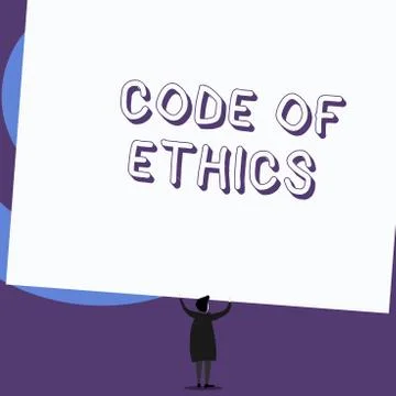 Writing note showing Code Of Ethics. Business photo showcasing basic guide for Stockillustratie