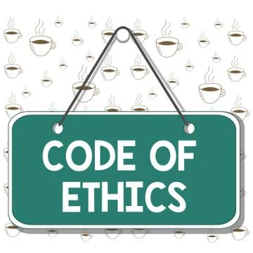 Writing note showing Code Of Ethics. Business photo showcasing basic guide for Stockillustratie