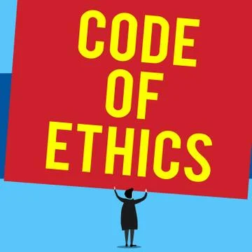 Writing note showing Code Of Ethics. Business photo showcasing basic guide for Stockillustratie
