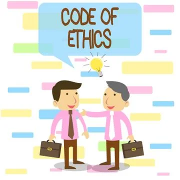 Writing note showing Code Of Ethics. Business photo showcasing basic guide for Illustrazione stock