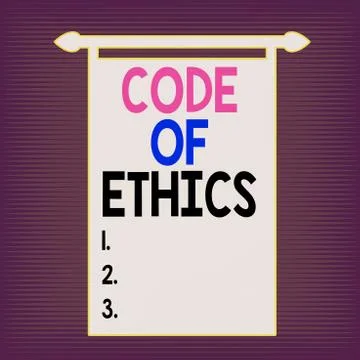 Writing note showing Code Of Ethics. Business photo showcasing basic guide for Illustrazione stock
