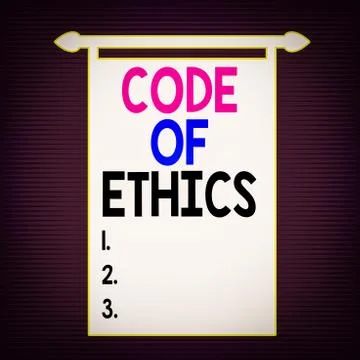 Writing note showing Code Of Ethics. Business photo showcasing basic guide for Illustrazione stock