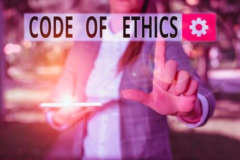 Writing note showing Code Of Ethics. Business photo showcasing Moral Rules 写真素材