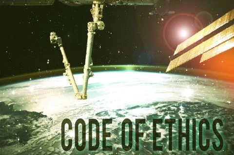 Writing note showing Code Of Ethics. Business photo showcasing basic guide for 库存照片