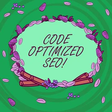 Writing note showing Code Optimized Seo. Business photo showcasing process of Stock Illustration