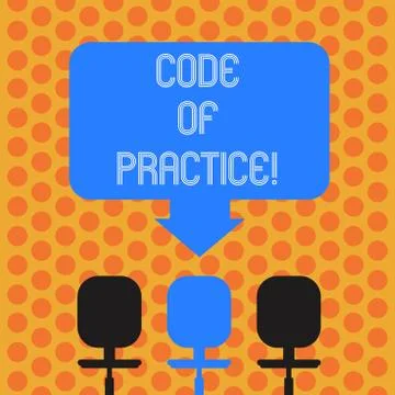 Writing note showing Code Of Practice. Business photo showcasing written rules 스톡 일러스트
