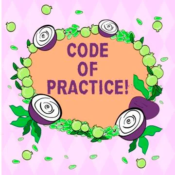Writing note showing Code Of Practice. Business photo showcasing written rules Stockillustratie