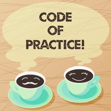 Writing note showing Code Of Practice. Business photo showcasing written rules Illustrazione stock