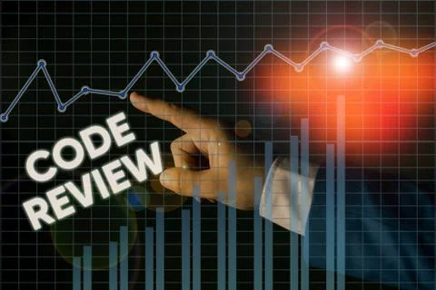 Writing note showing Code Review. Business photo showcasing single most Stock Photos