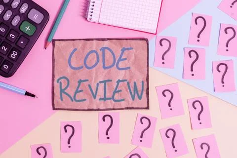 Writing note showing Code Review. Business photo showcasing single most Photos