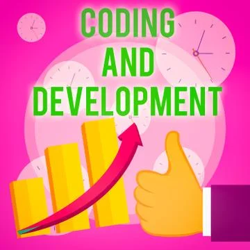 Writing note showing Coding And Development. Business photo showcasing Stock Illustration